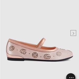 gucci kids ballet flat with crystals